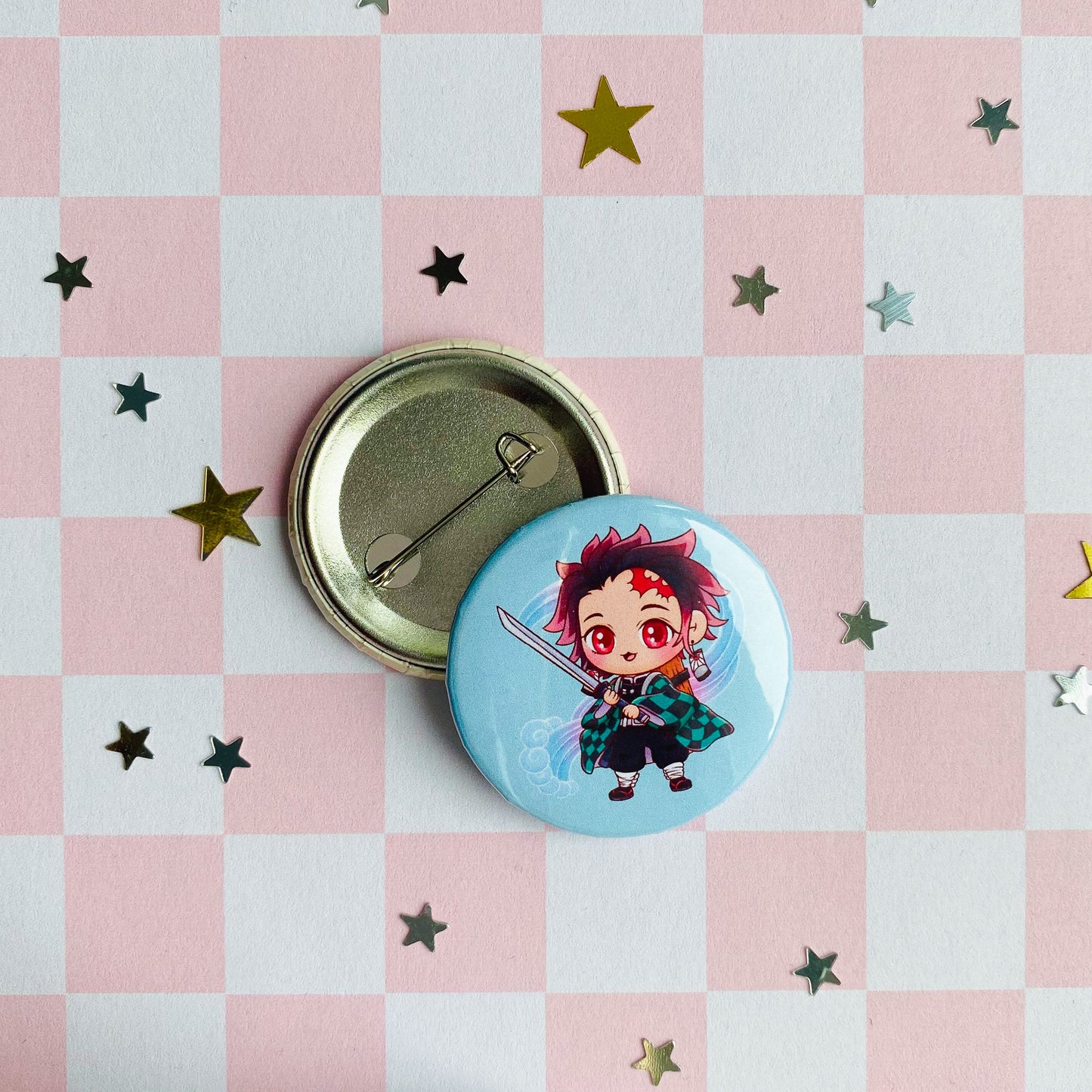Demon Anime Button Pins