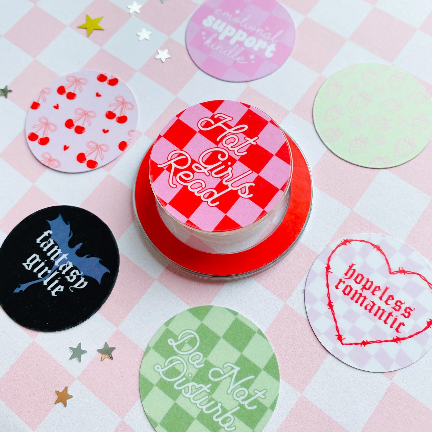 Bookish Phone Grip Sticker Set