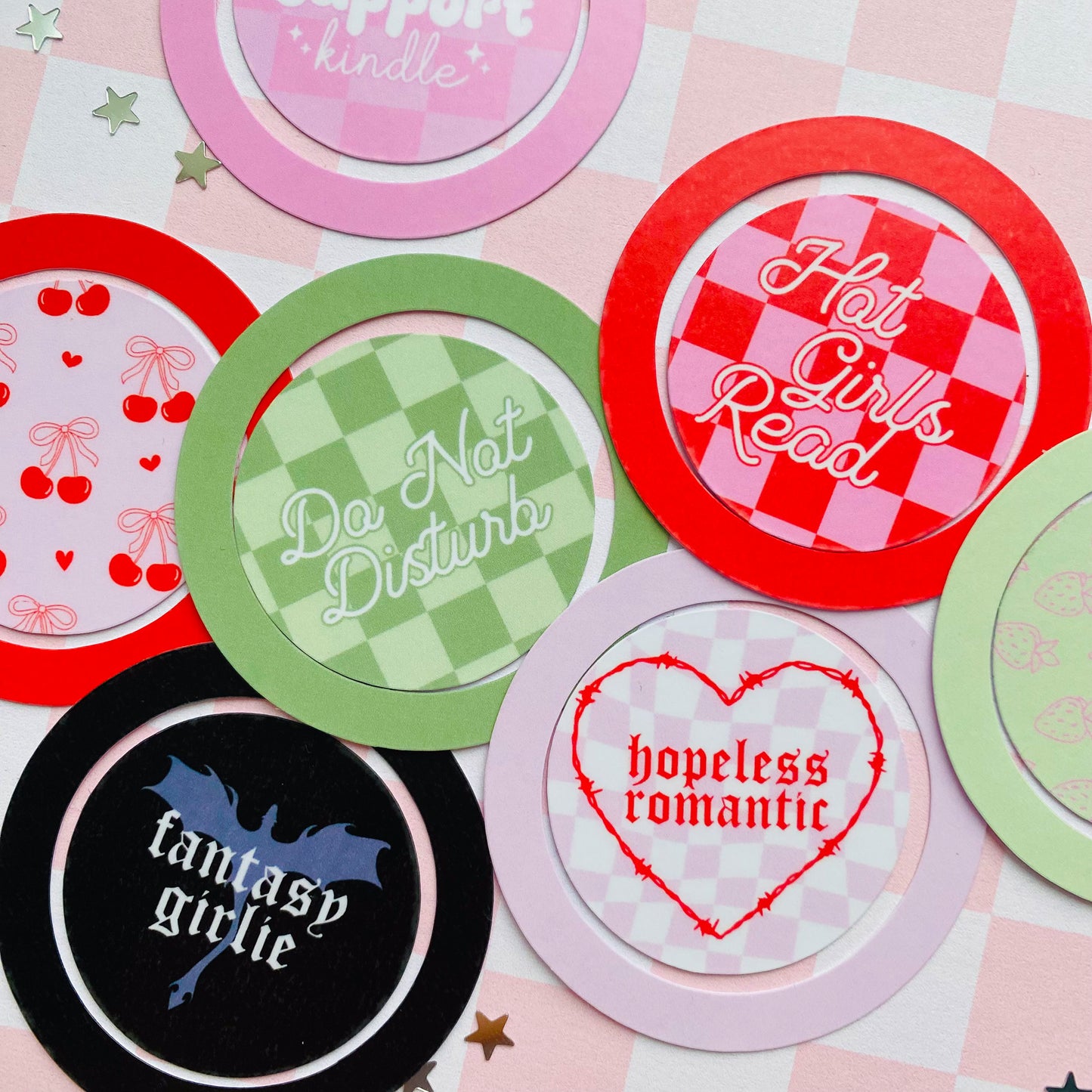 Bookish Phone Grip Sticker Set