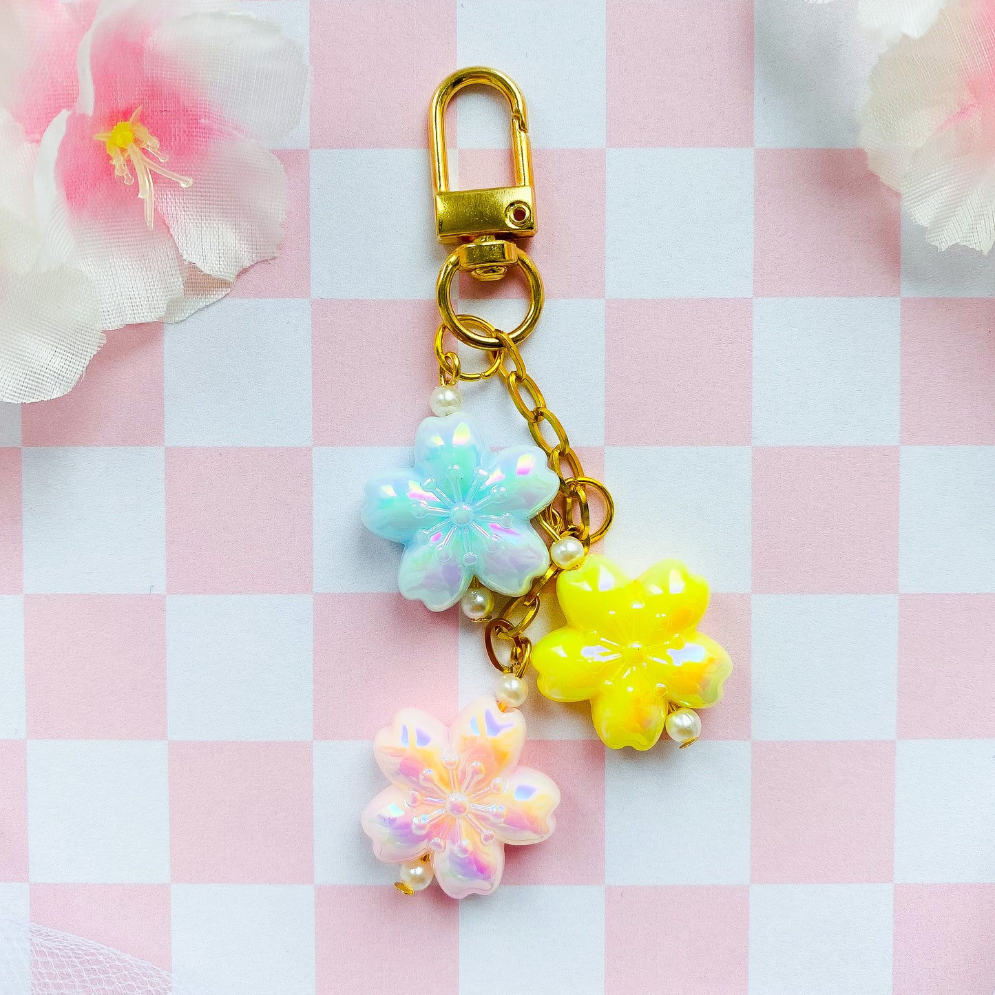 Chunky Cherry Blossom Keychain
