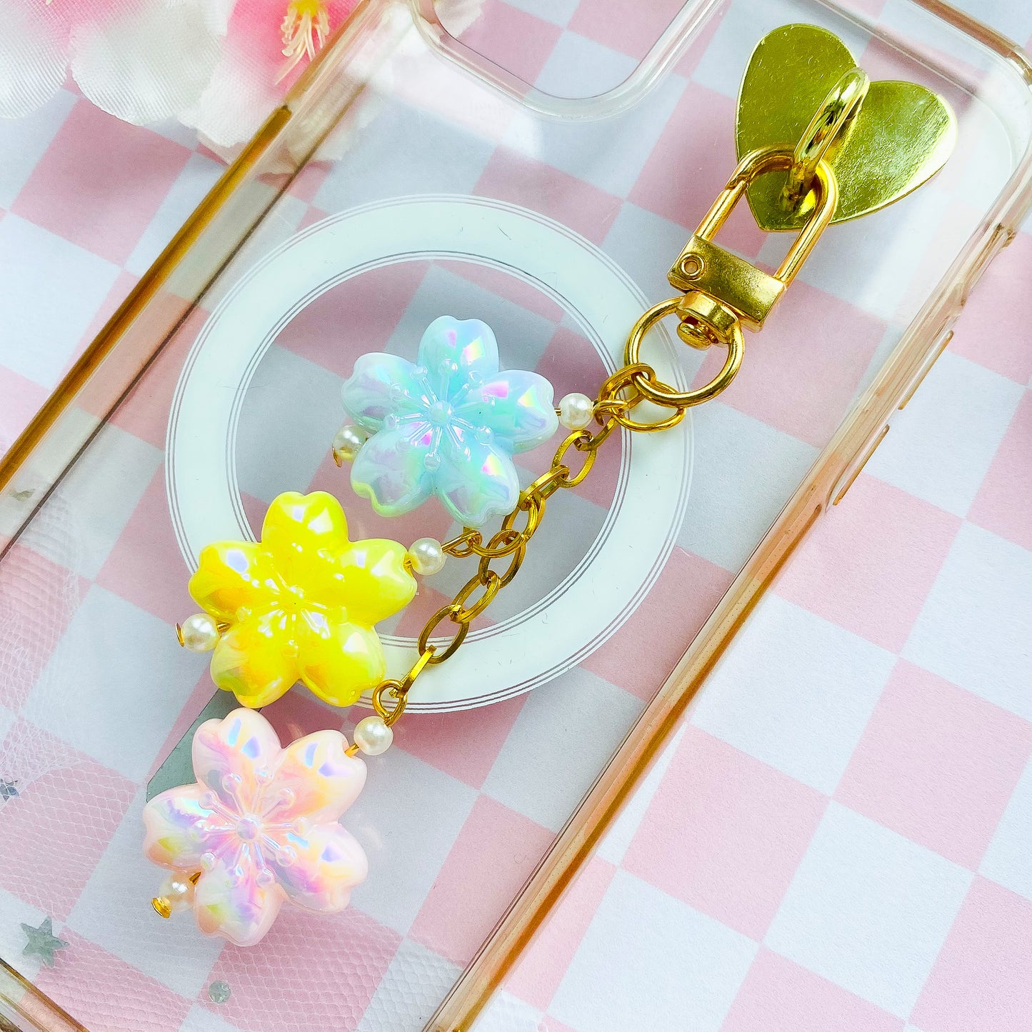 Chunky Cherry Blossom Keychain