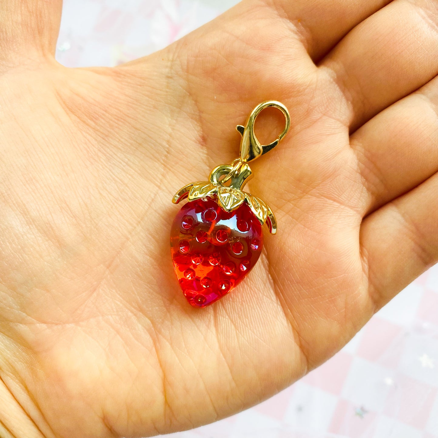 Chunky Strawberry Charm with Phone Hook