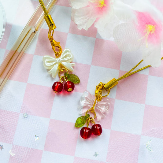Cherries and Bow Phone Charms