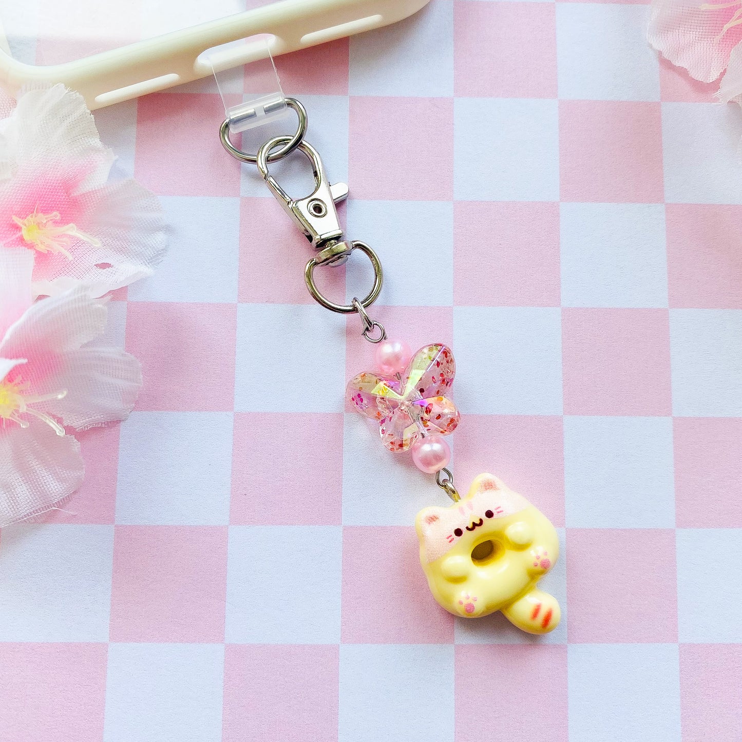 Cute Cat Donut Keychains