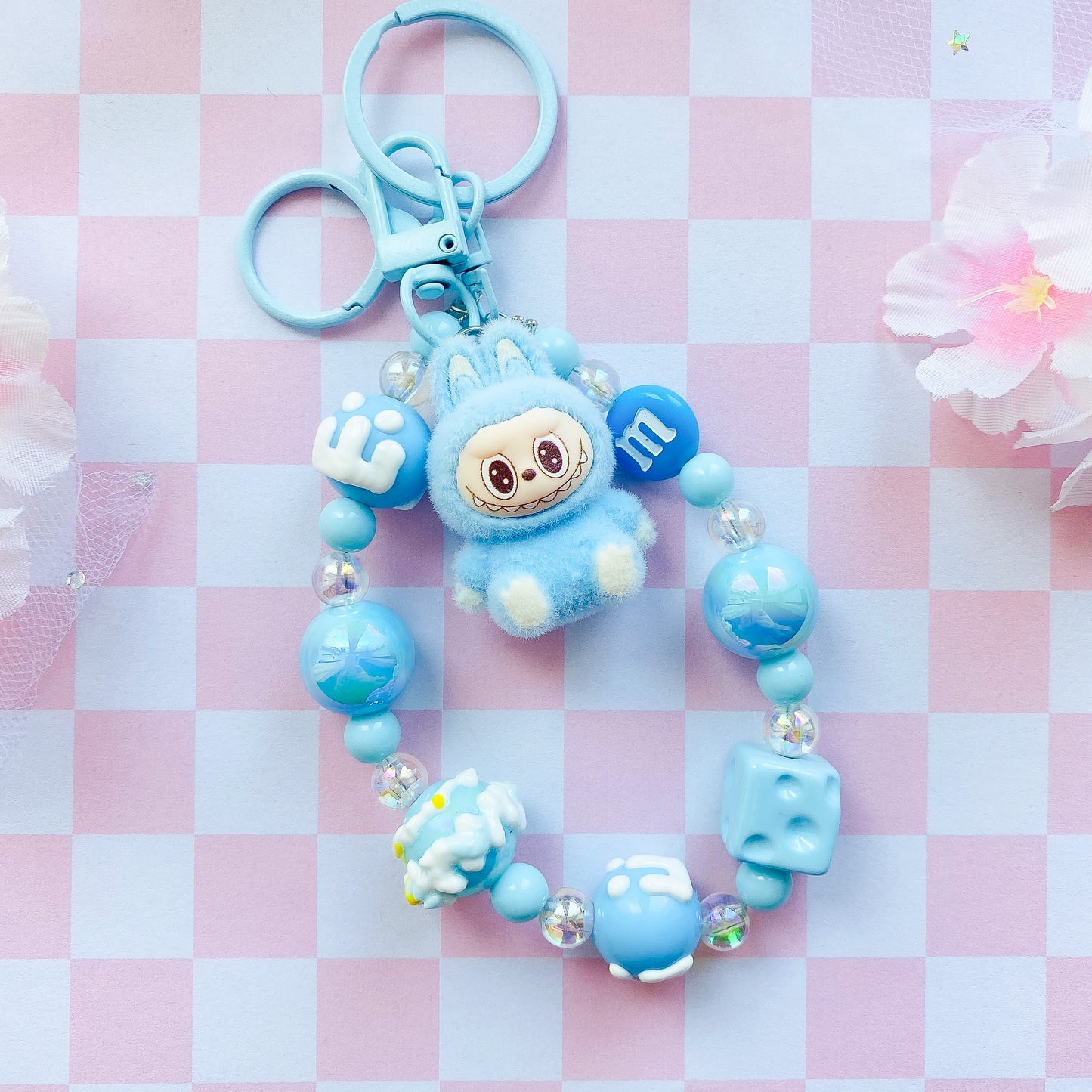 Beaded Labubu Wristlet Keychains