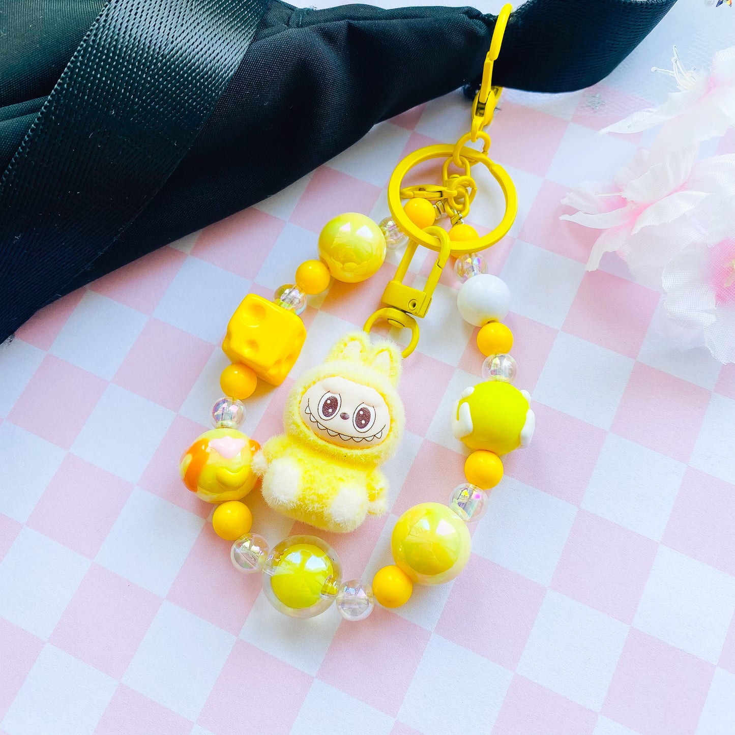 Beaded Labubu Wristlet Keychains