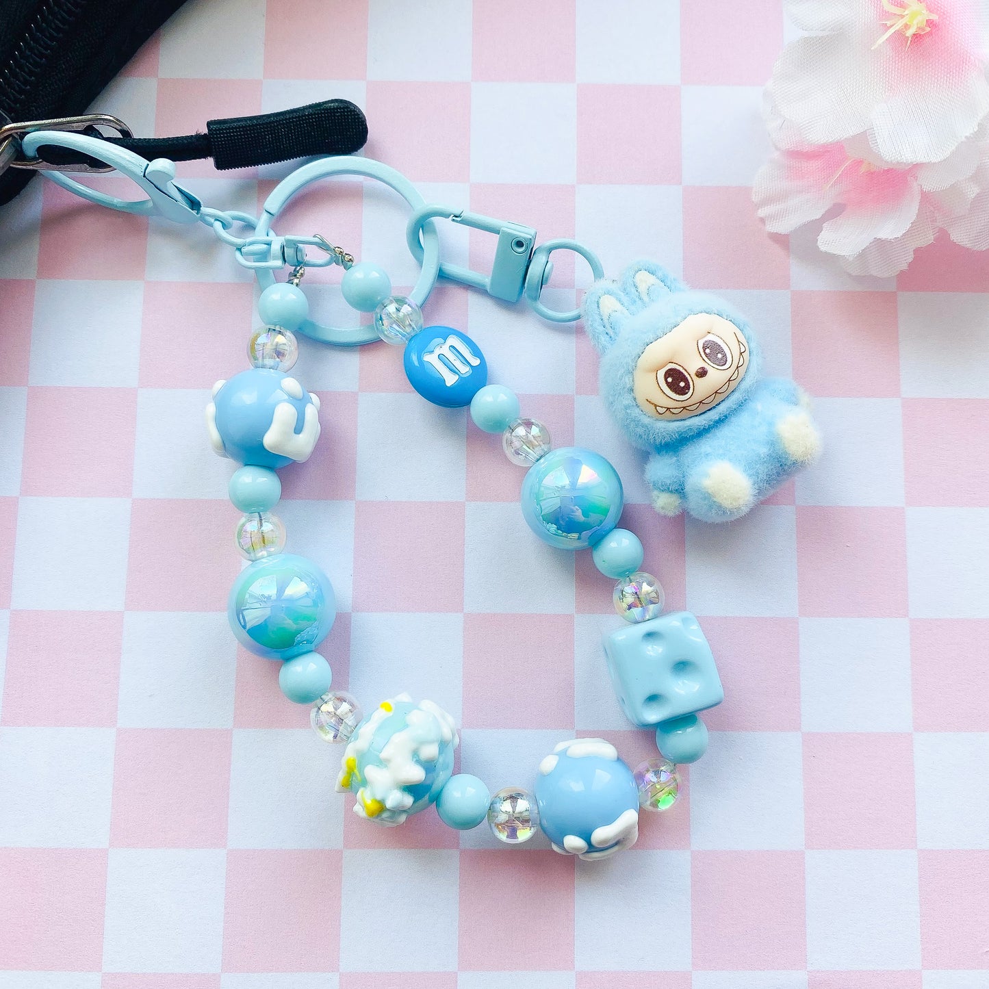 Beaded Labubu Wristlet Keychains