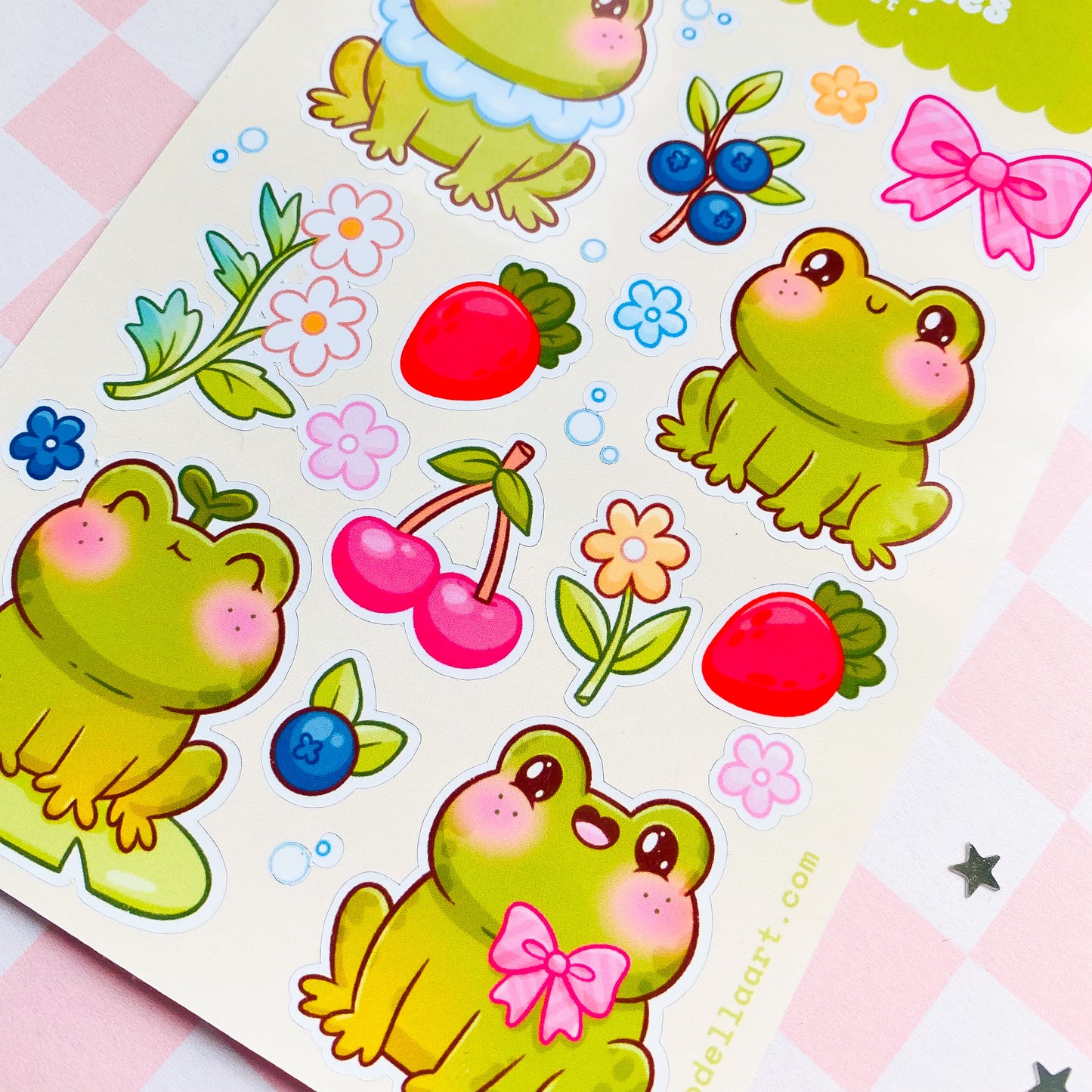 Cute Summer Frogs Sticker Sheet