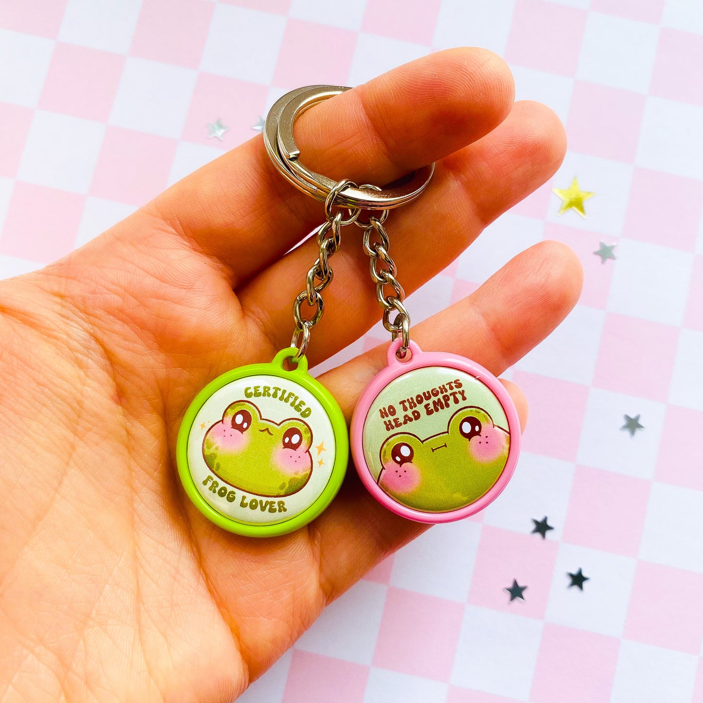 Frog Badge Keychains