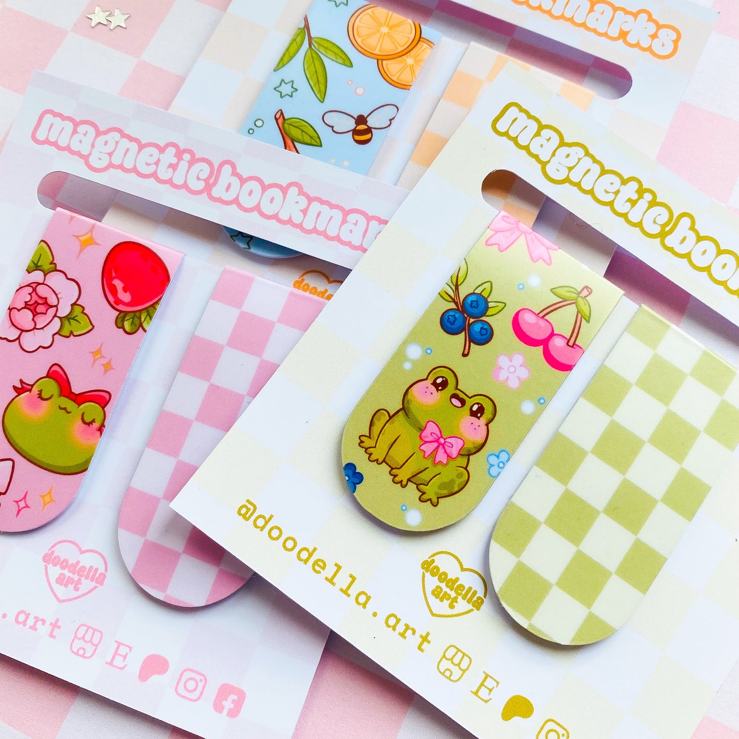 Summer Frog Magnetic Bookmark Set