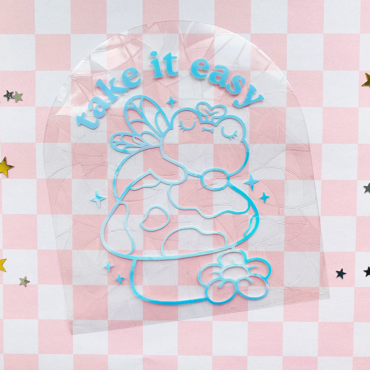 Take It Easy Frog Suncatcher Sticker