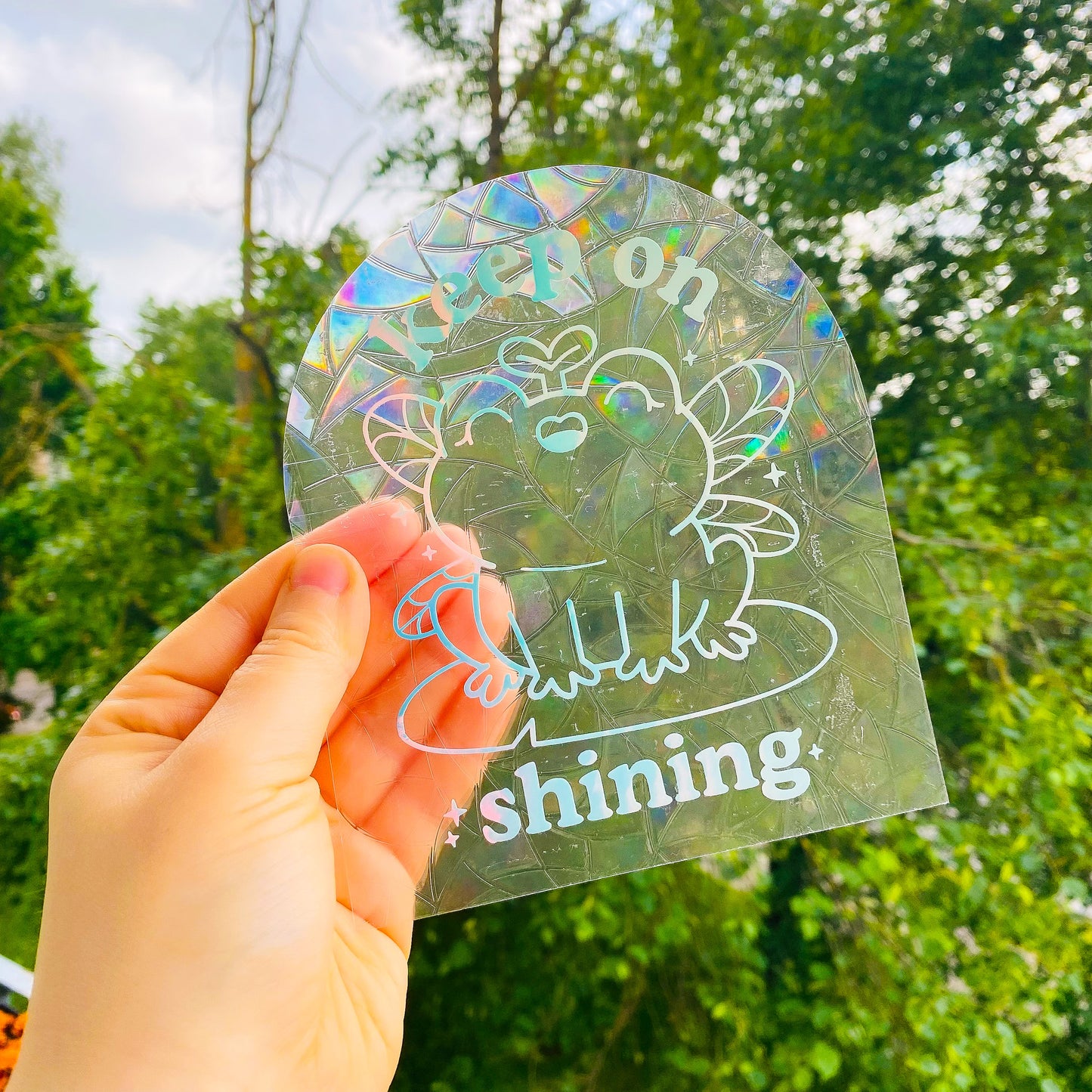 Keep on Shining Frog Suncatcher Sticker