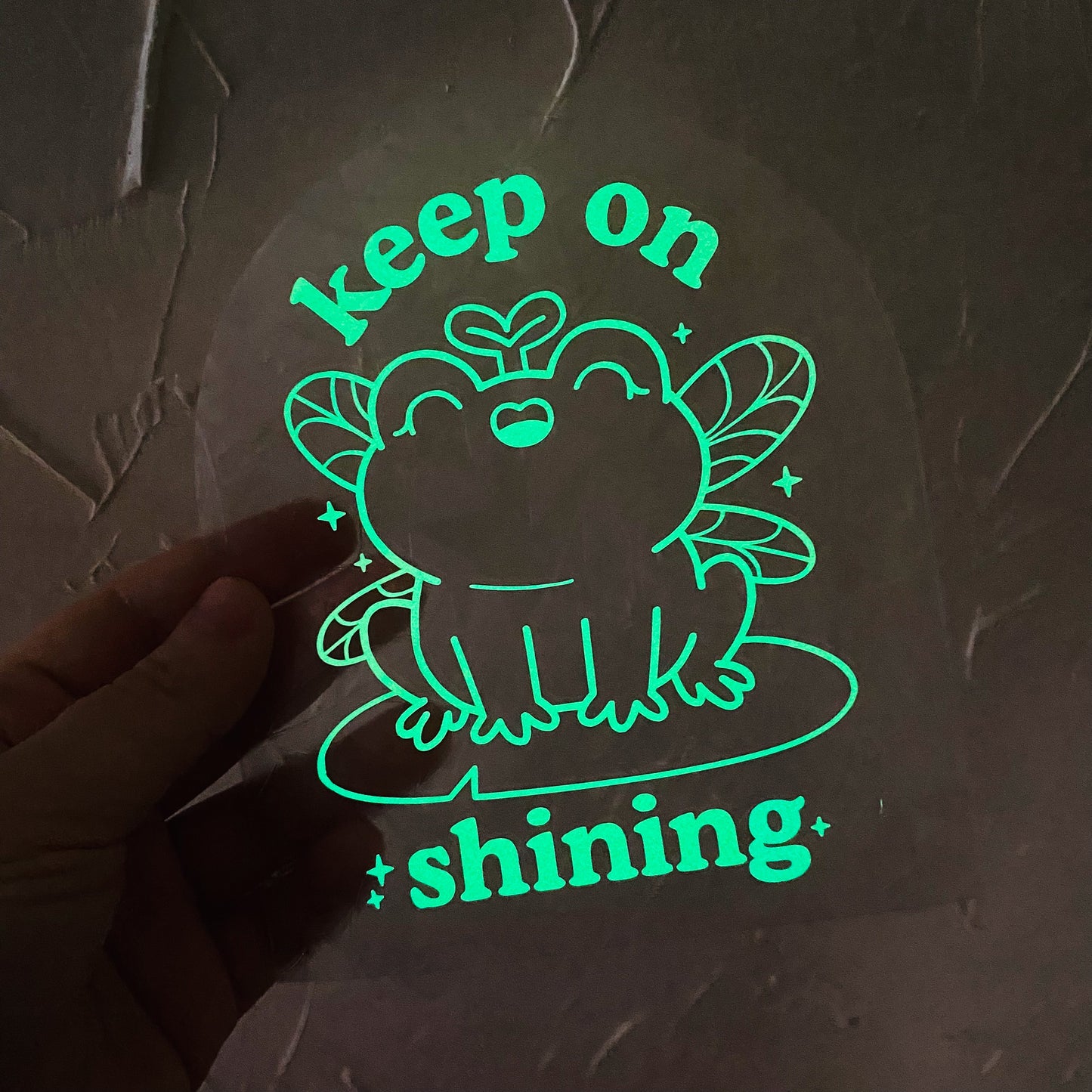 Keep on Shining Frog Suncatcher Sticker