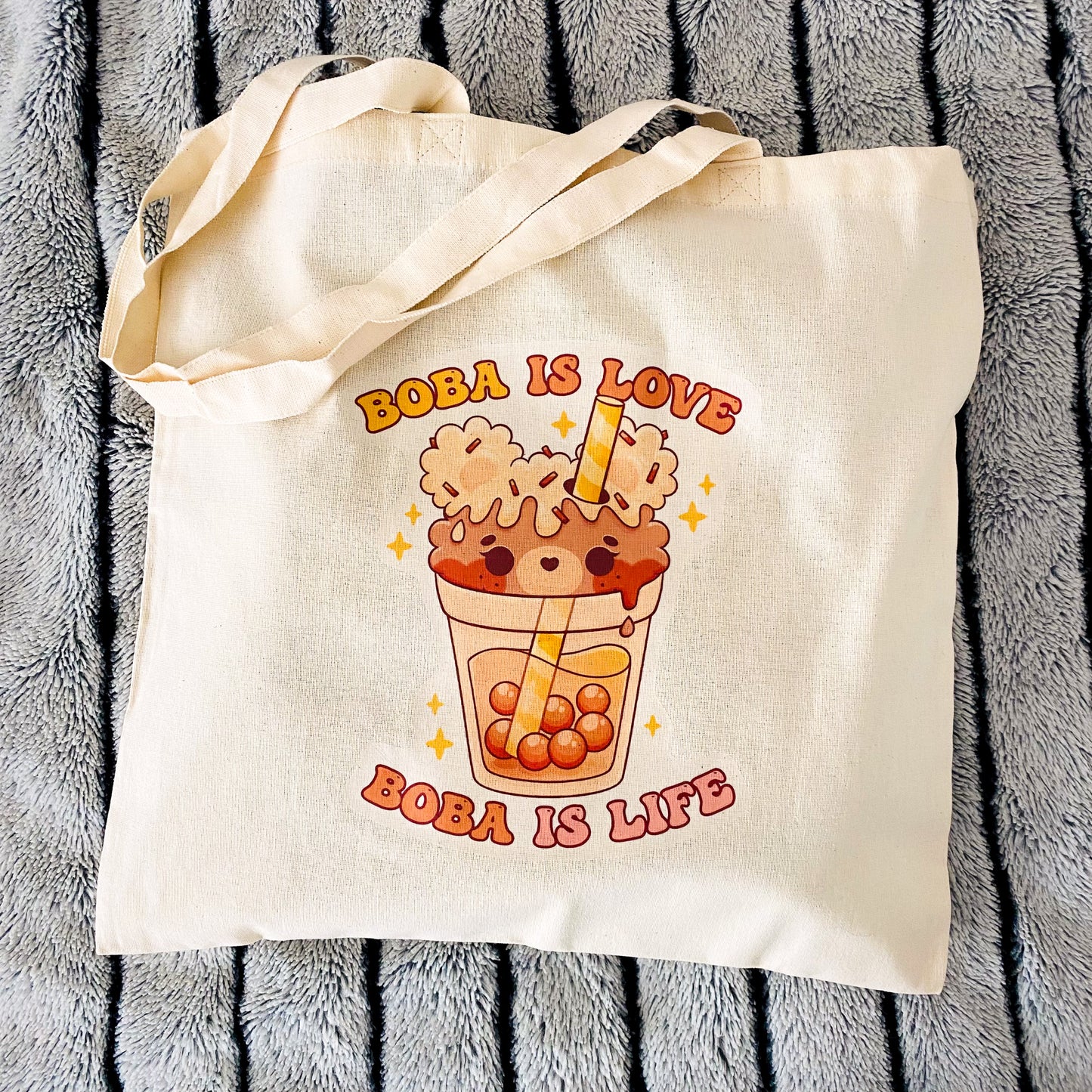 Boba is Love Boba is Life Canva Tote Bag