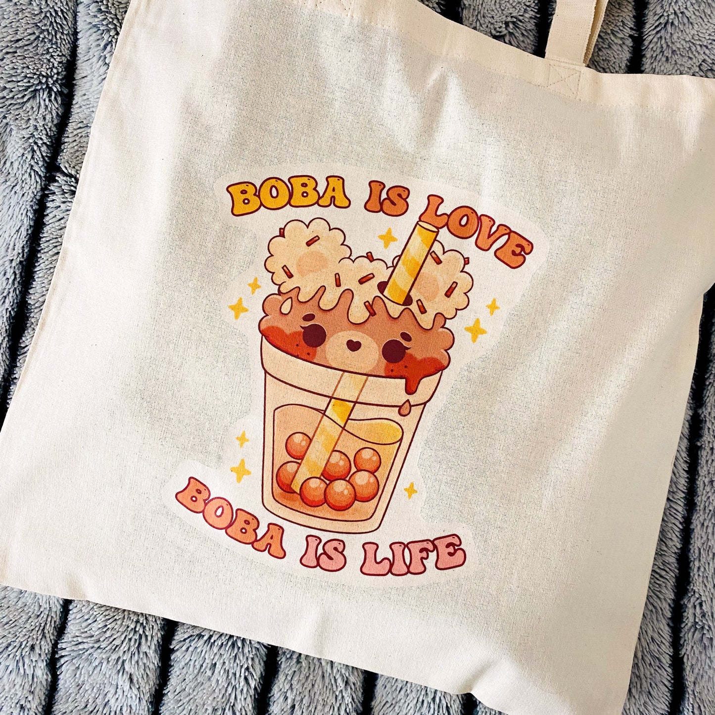 Boba is Love Boba is Life Canva Tote Bag