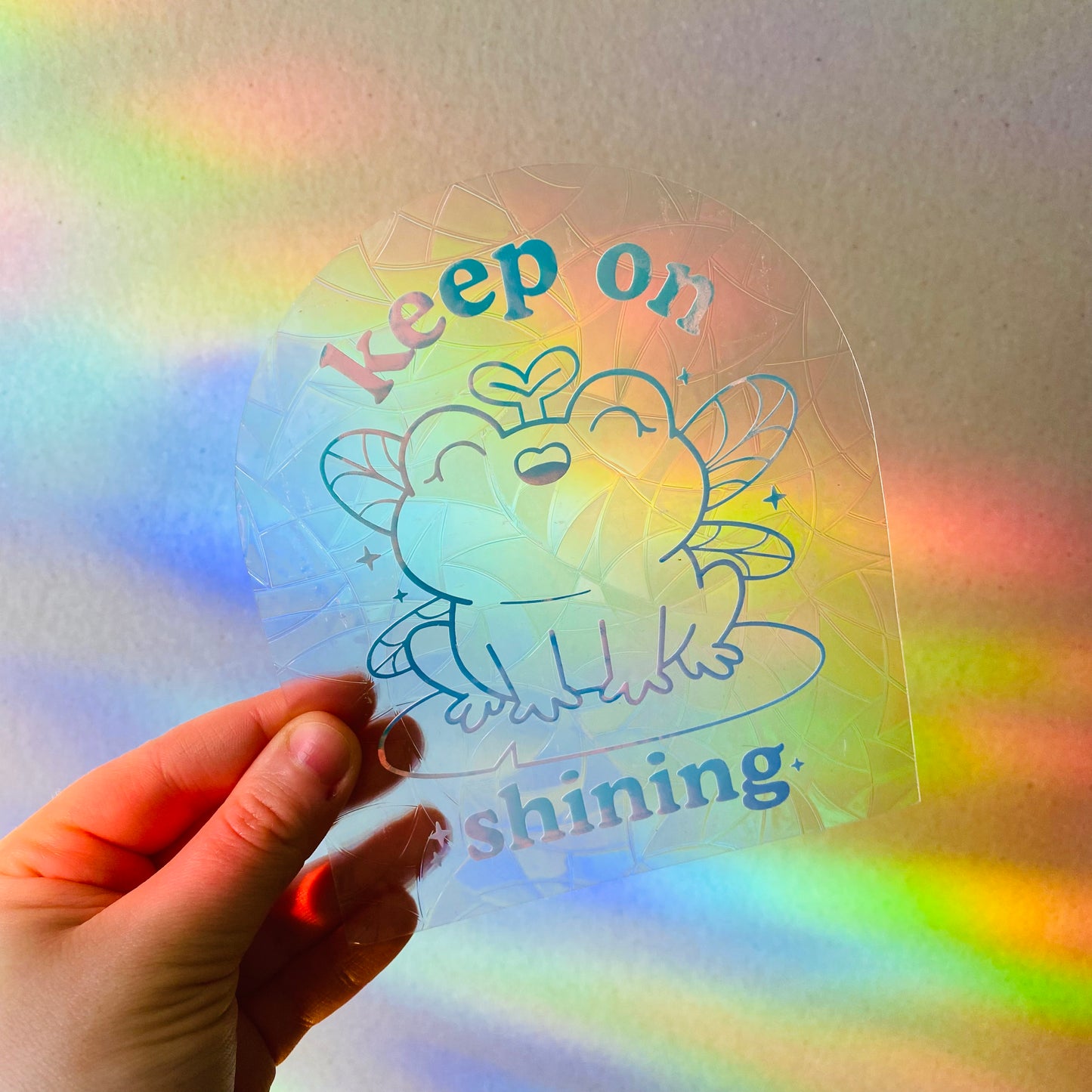 Keep on Shining Frog Suncatcher Sticker