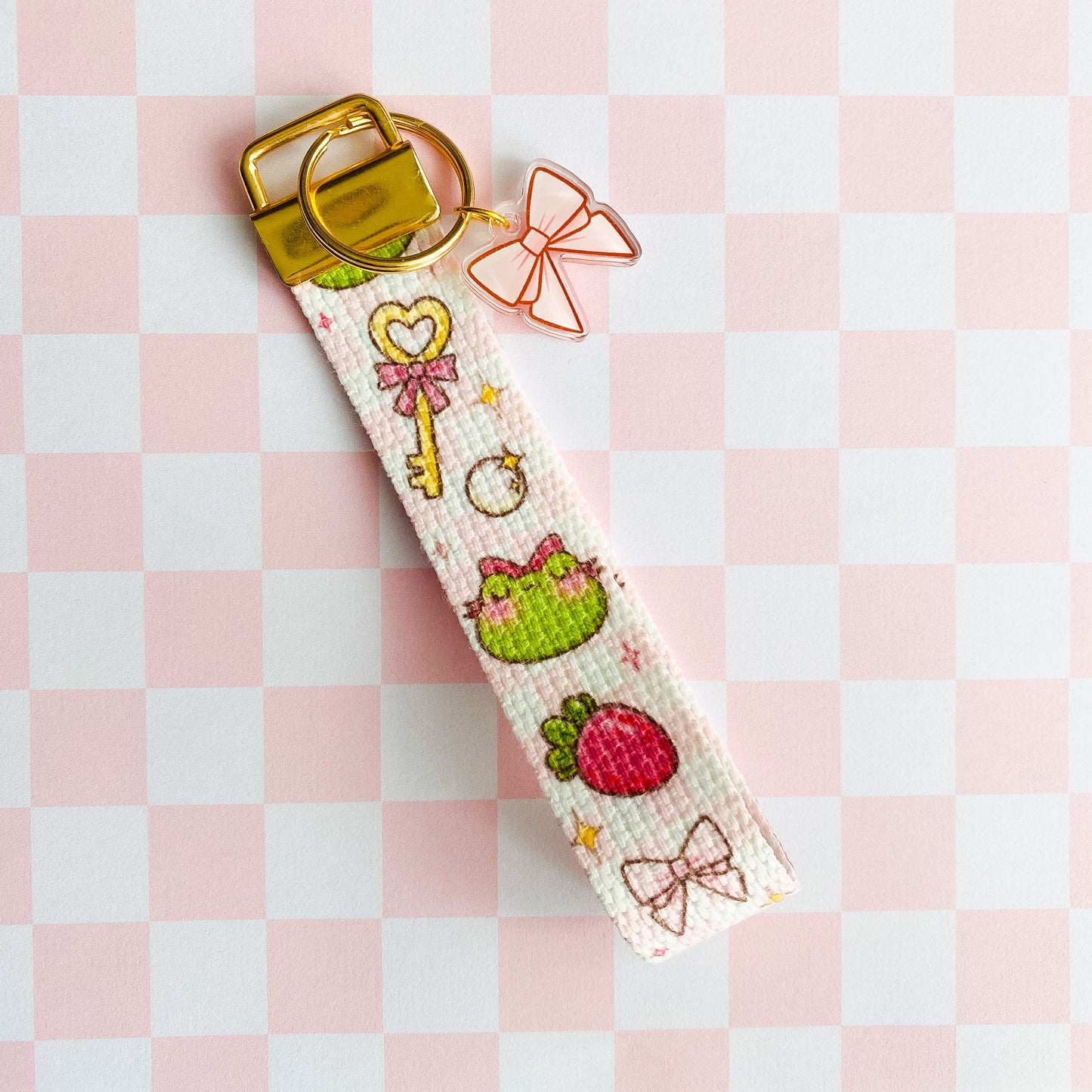 Coquette Froggy Wristlet with Bow Charm