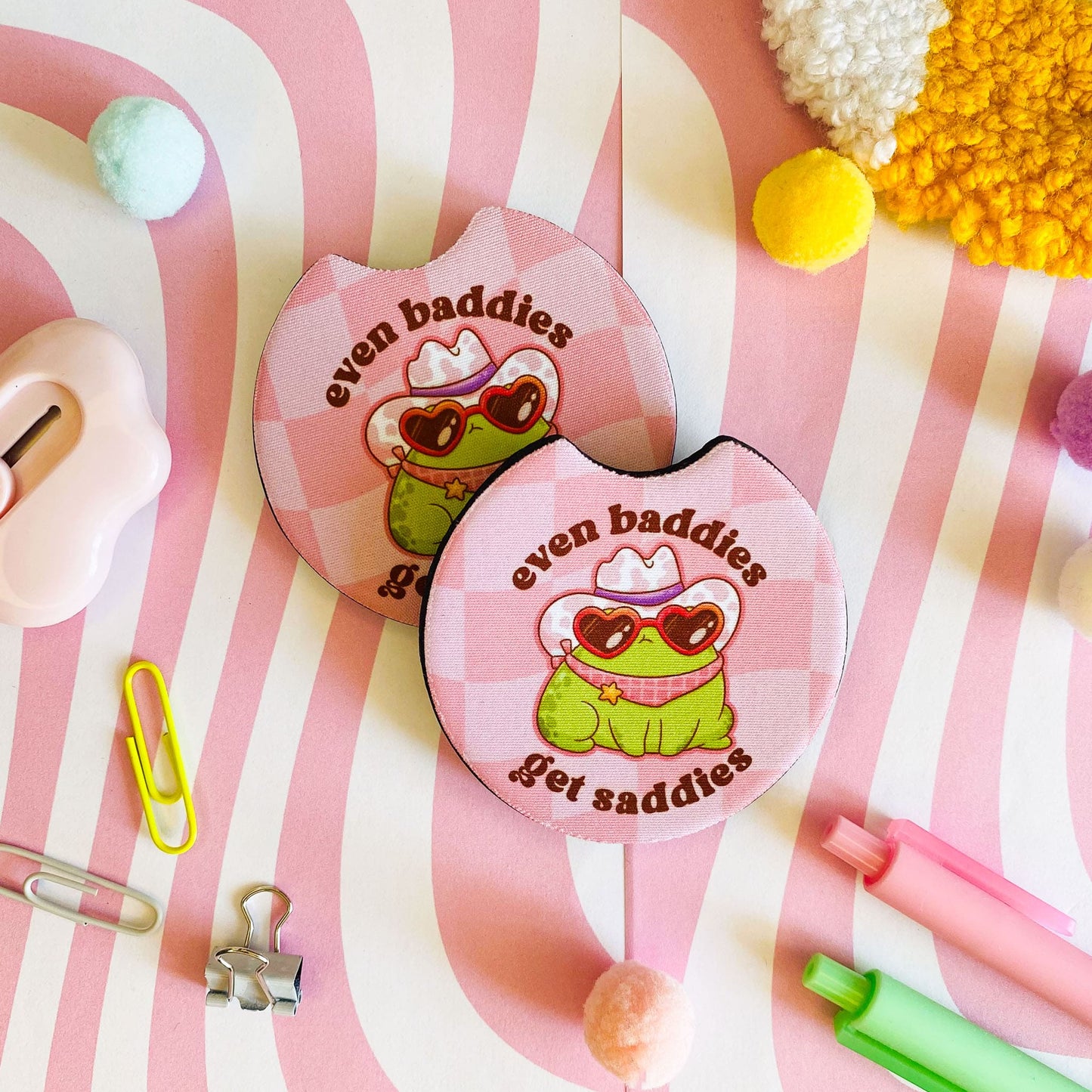 Sassy Frog Car Coaster Sets