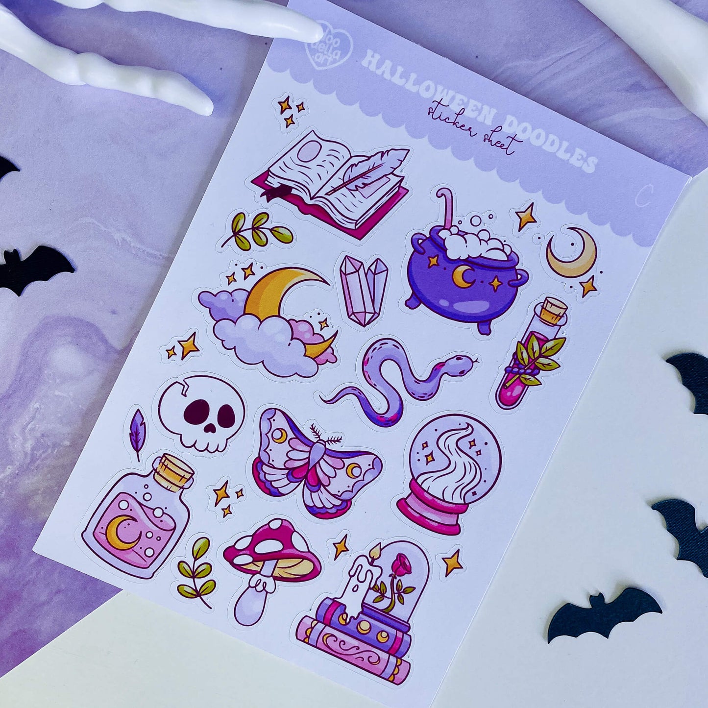 Halloween Doodles Sticker Sheet (C)