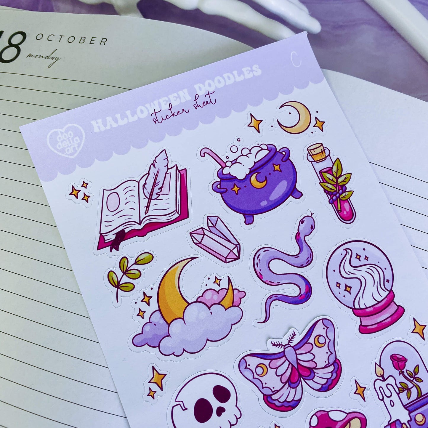 Halloween Doodles Sticker Sheet (C)