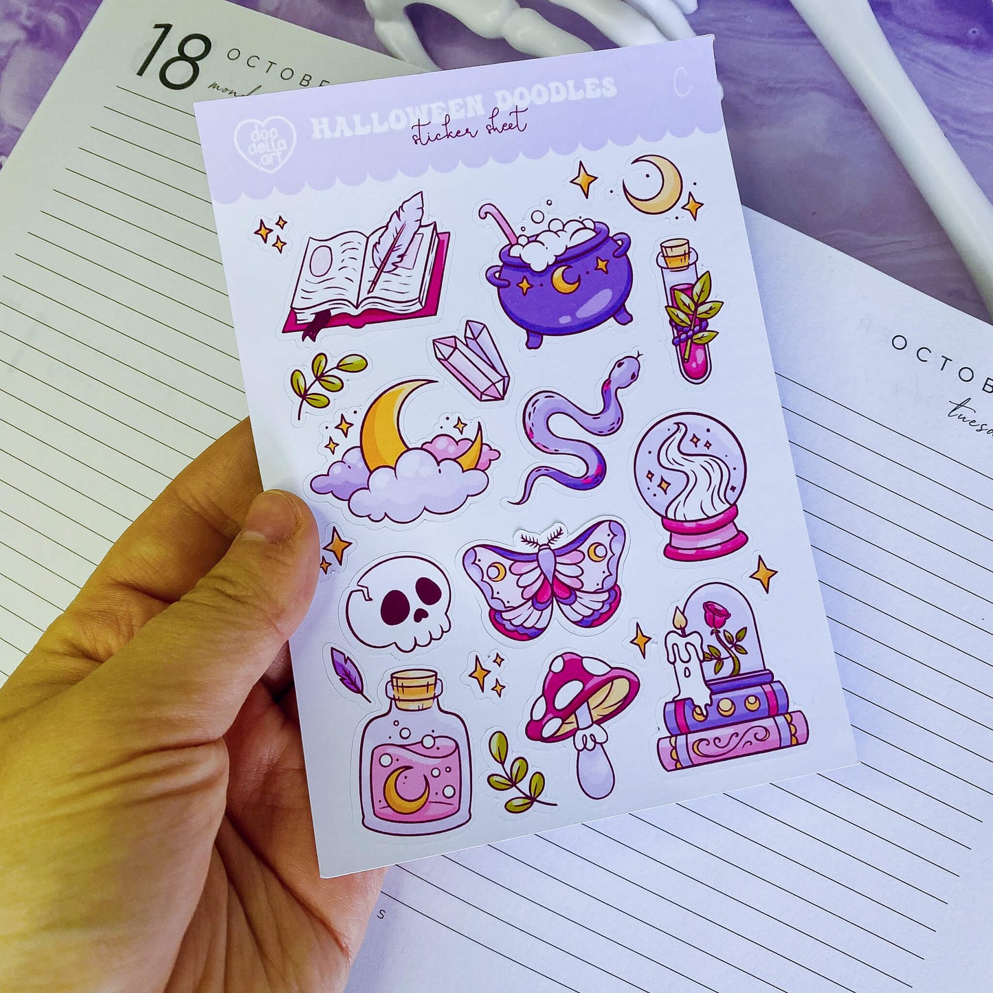 Halloween Doodles Sticker Sheet (C)