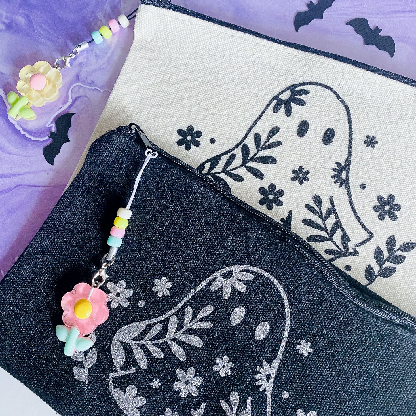 Friendly Flower Ghost Pencil Pouch