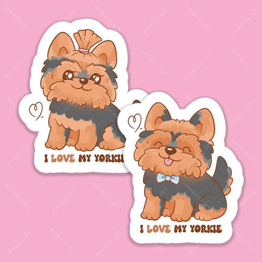 I Love My Yorkie Sticker