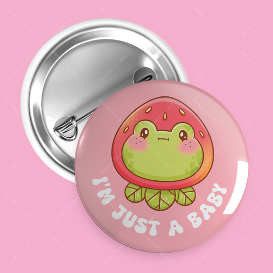 I'm Just A Baby Frog Button Pin