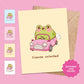 Printable New Driver Frog Greeting Card Bundle