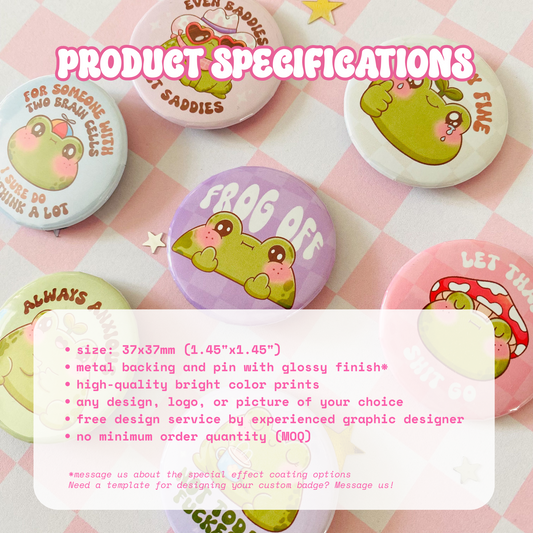 Custom 37mm Button Badges