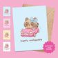Printable New Driver Raccoon Greeting Card Bundle
