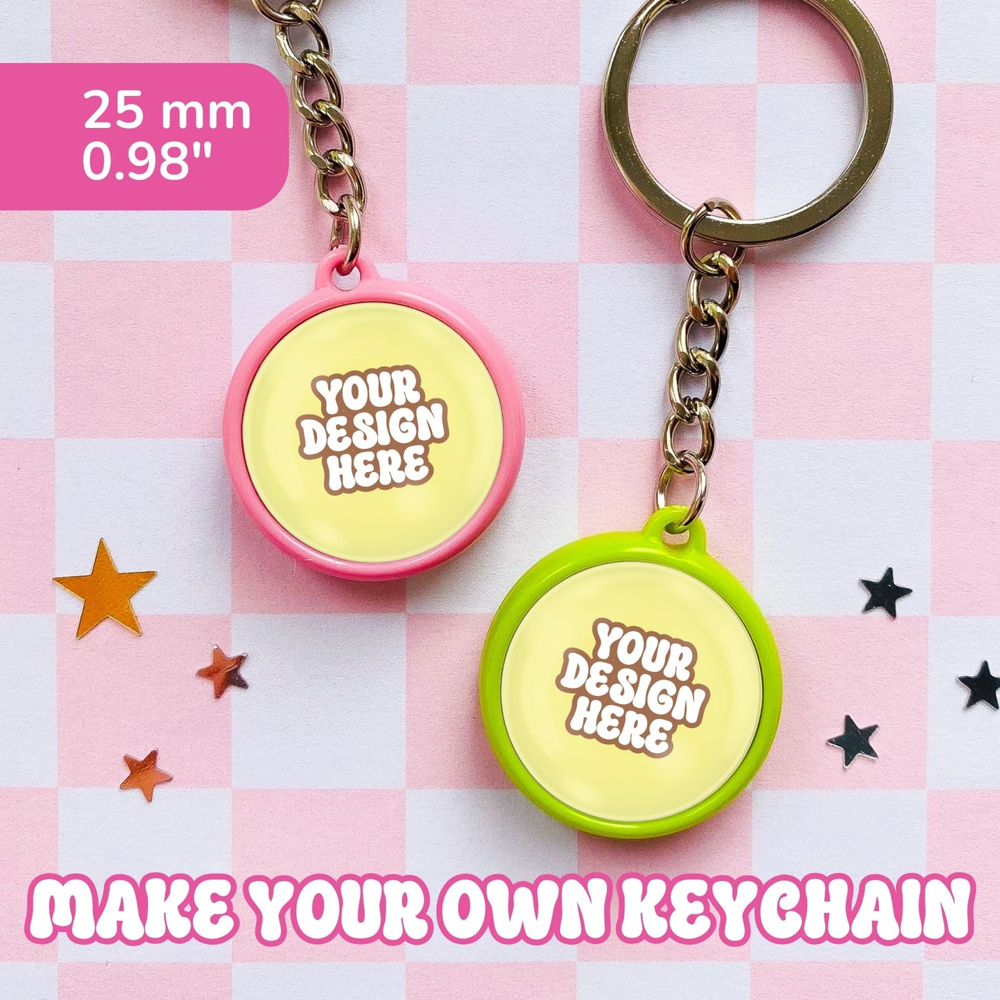 Custom Badge Keychains - With Your Design