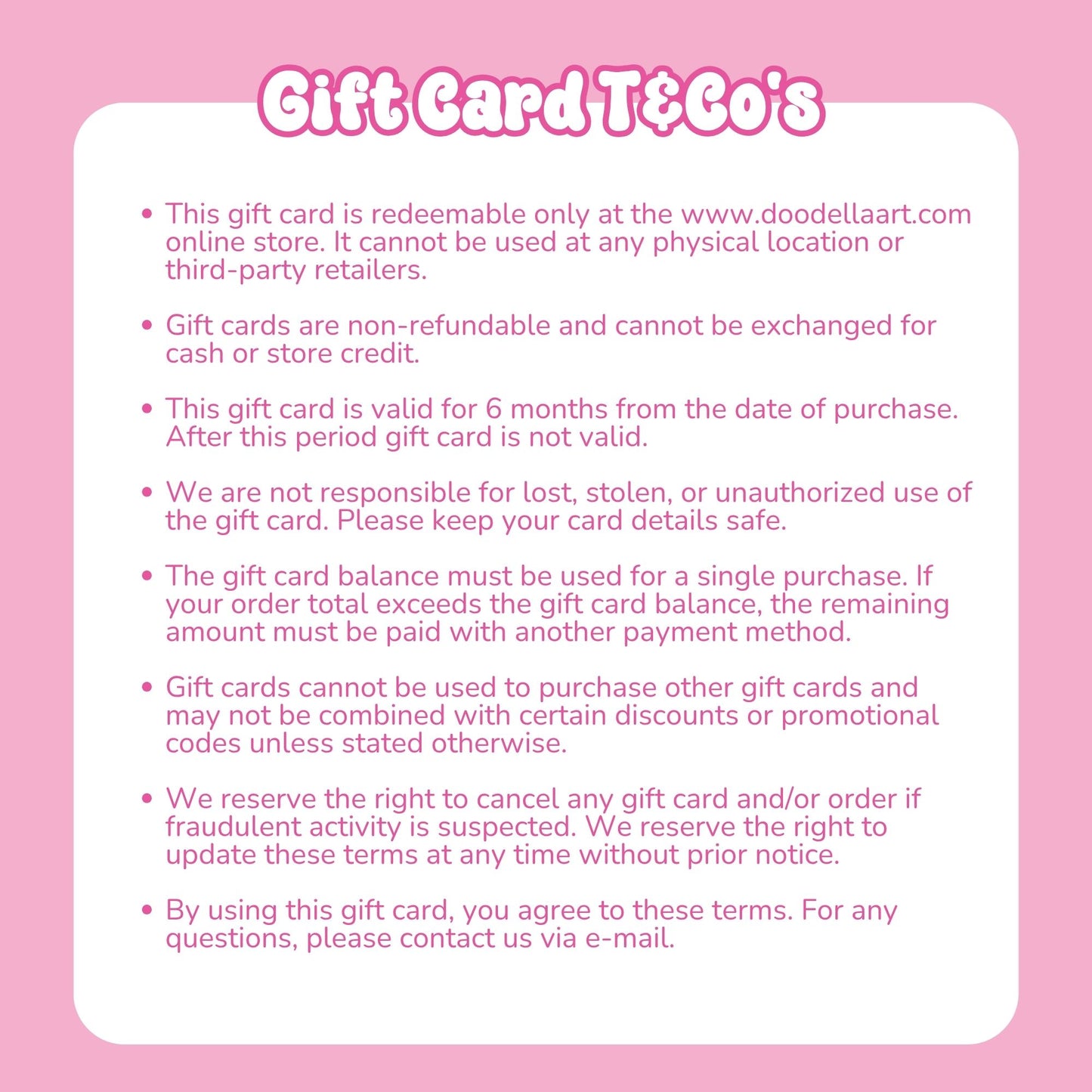 DoodellaArt Gift Card