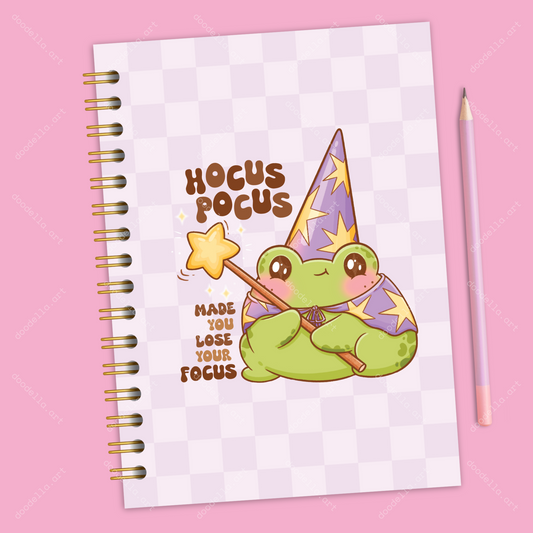 Hocus Pocus Wizard Frog Handmade Spiral Notebook