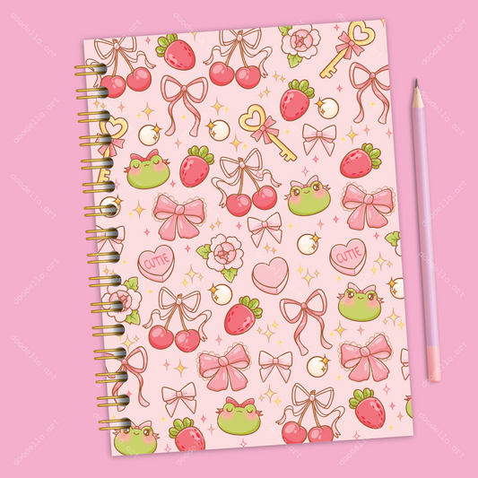 Coqquette Froggy Handmade Spiral Notebook