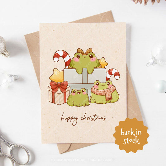 Hoppy Christmas Froggy Greeting Card