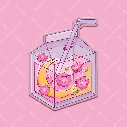 Crescent Moon Juice Box Sticker