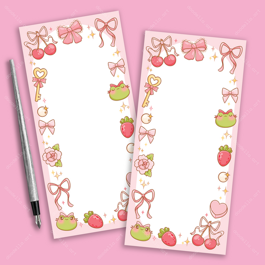 Coquette Froggy Handmade Notepad