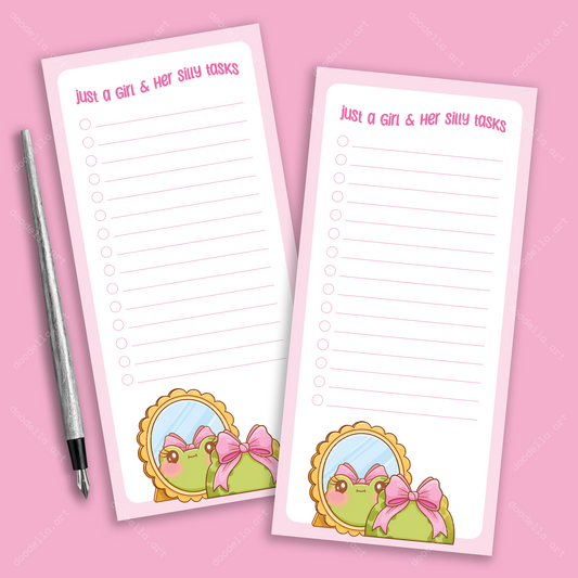 Just a Girl & Her Silly Tasks Handmade Notepad
