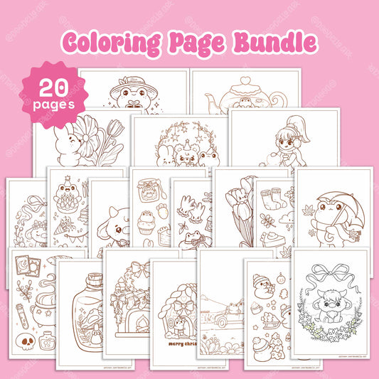 Illustrated Printable Coloring Pages - Patreon Exclusive Designs