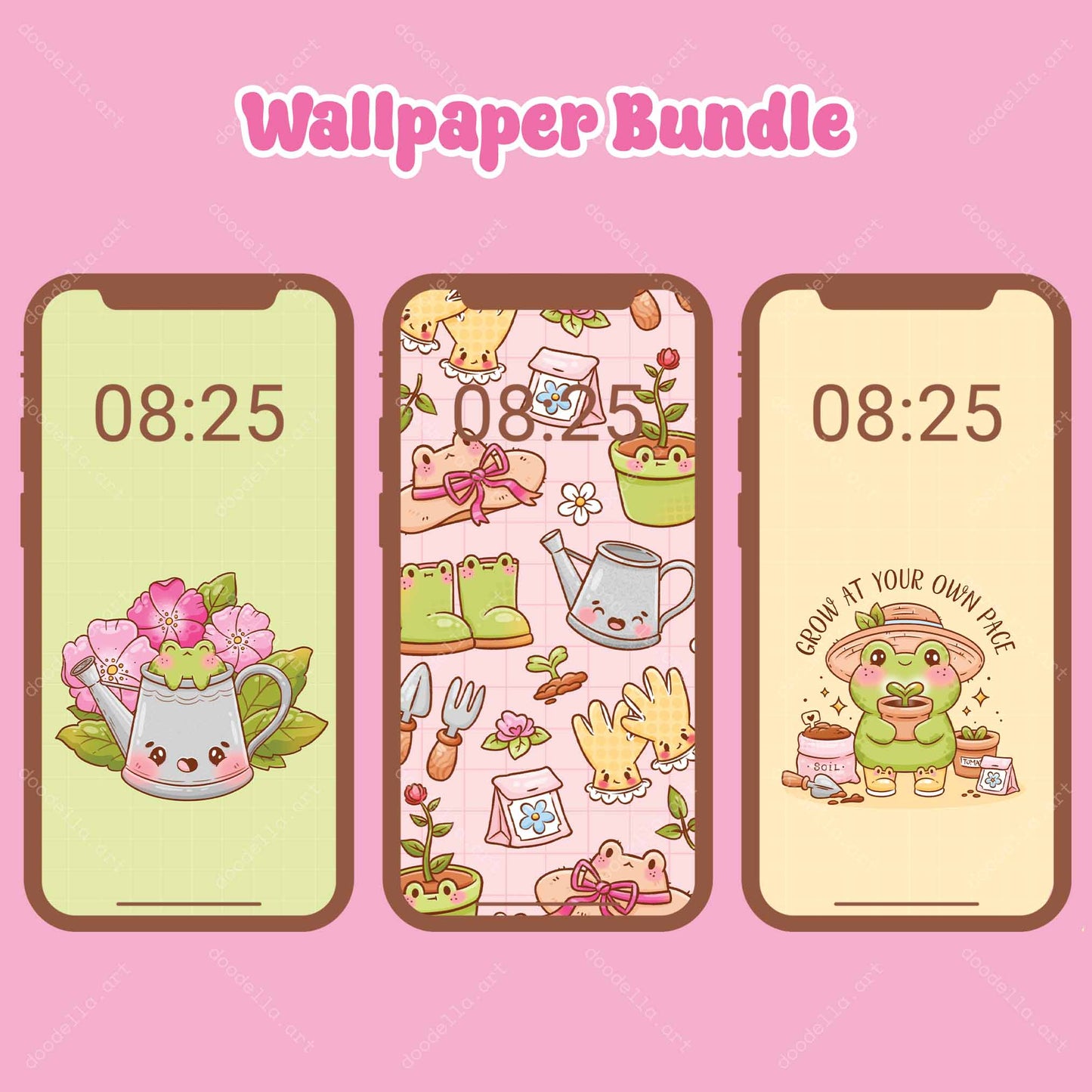 Spring Froggy Garden Phone Wallpaper Bundle - April 2024