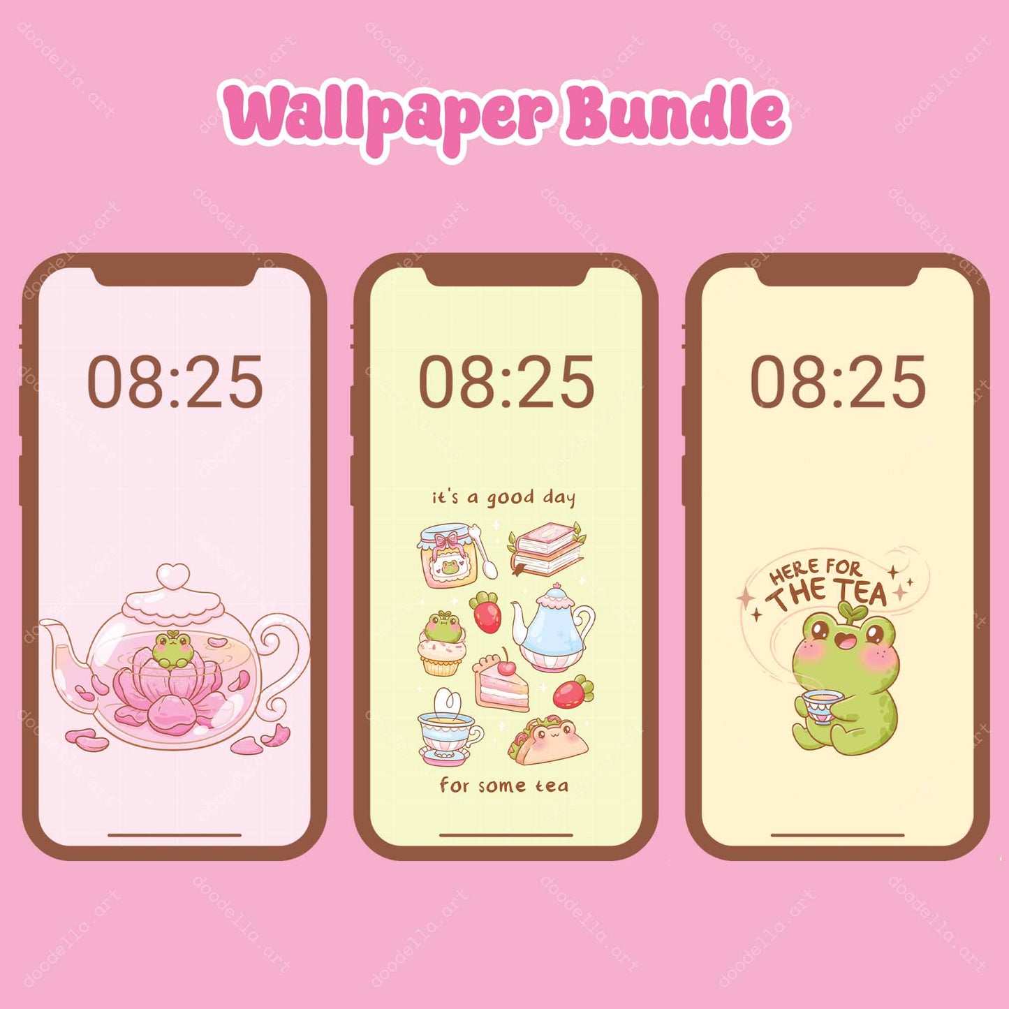 Tea Party Phone Wallpaper Bundle - August 2024