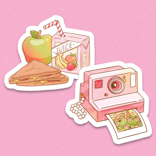 Sandwitch & Polaroid Camera Stickers - July 2024