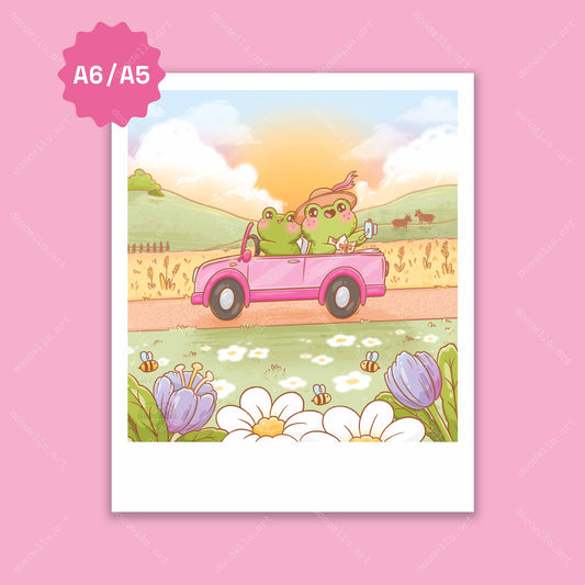Roadtrip with Friend Polaroid Style Art Print - July 2024