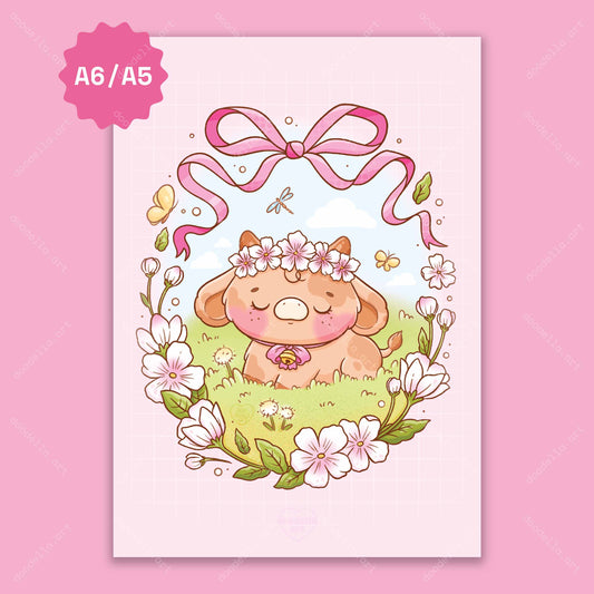 Coquette Cow in Field Art Print - May 2024