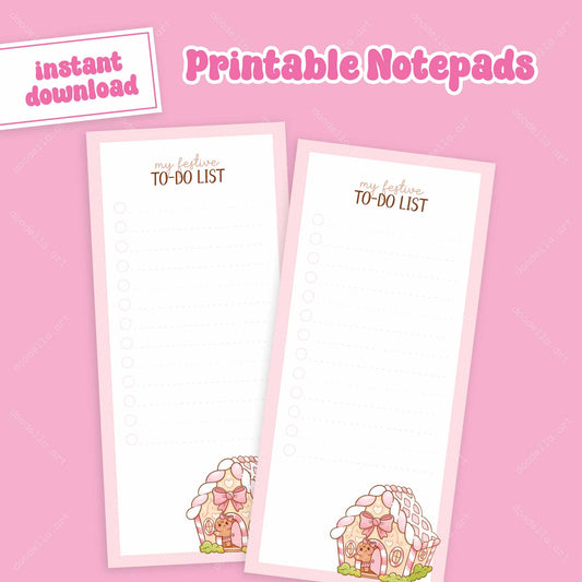 Coquette Christmas Printable Note Pads - November 2024