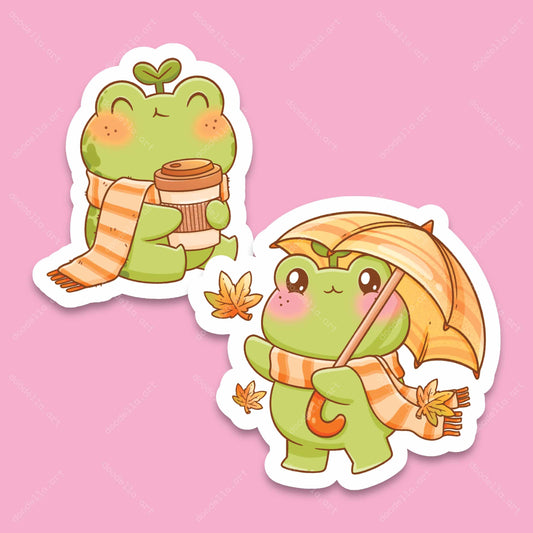 Fall Froggies Stickers - October 2024