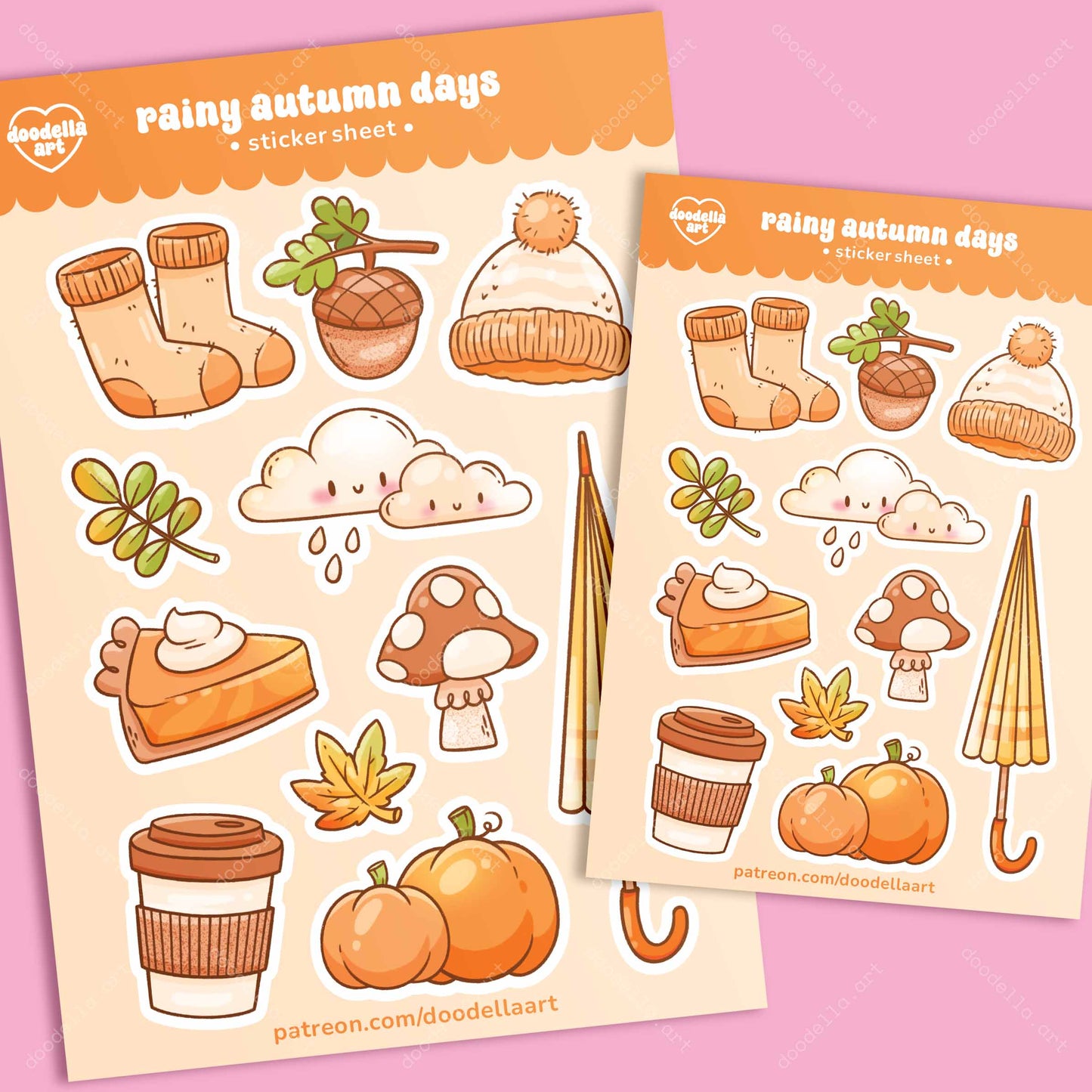 Rainy Autum Days Sticker Sheet - October 2024