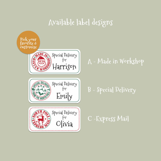 Personalized Special Delivery Christmas Sticker Labels