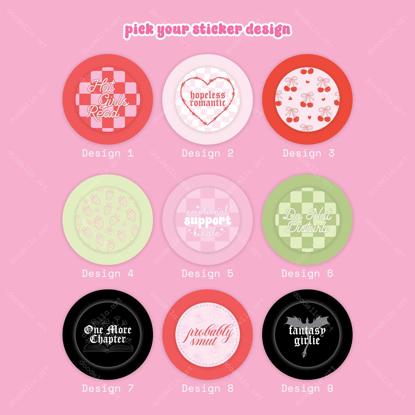 Bookish Phone Grip Sticker Set